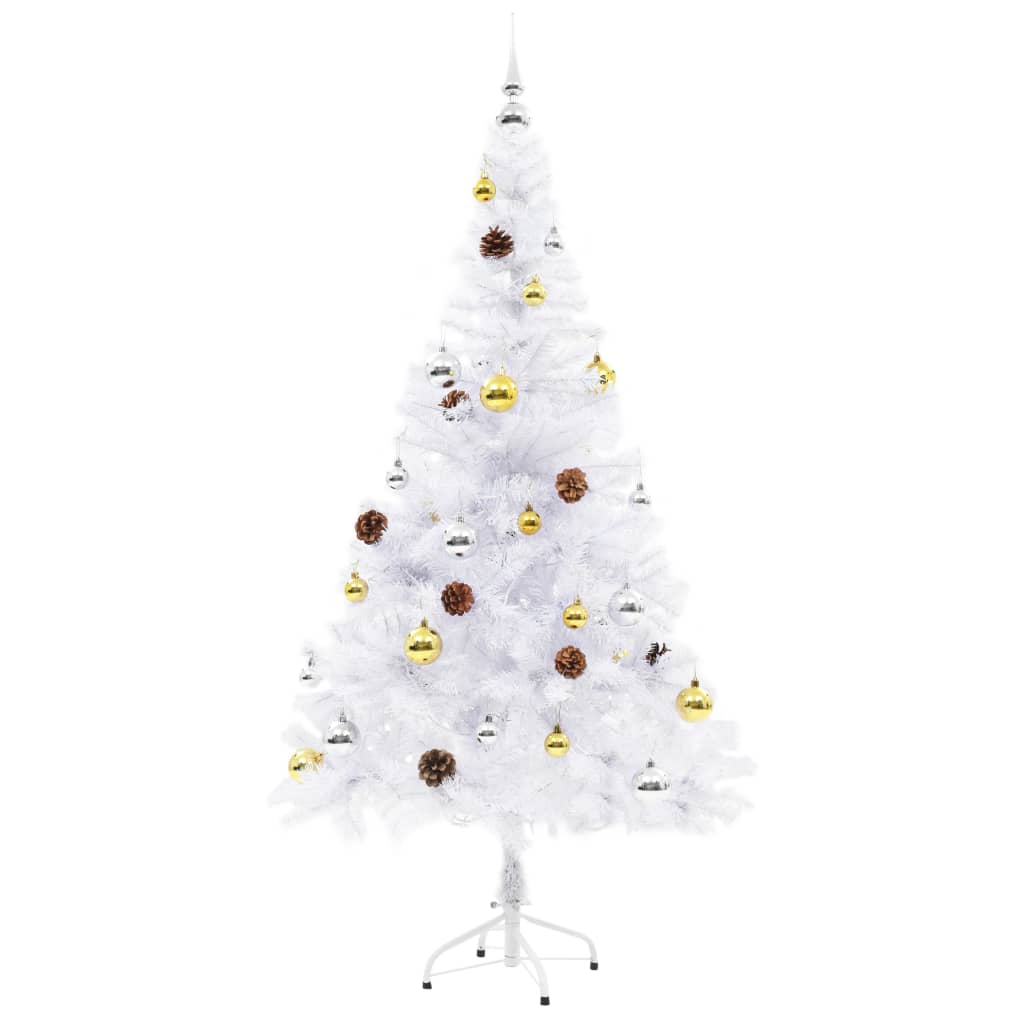 8720286017722_g_en_hd_2 vidaXL Artificial Pre-lit Christmas Tree with Baubles White 150 cm - Image 3