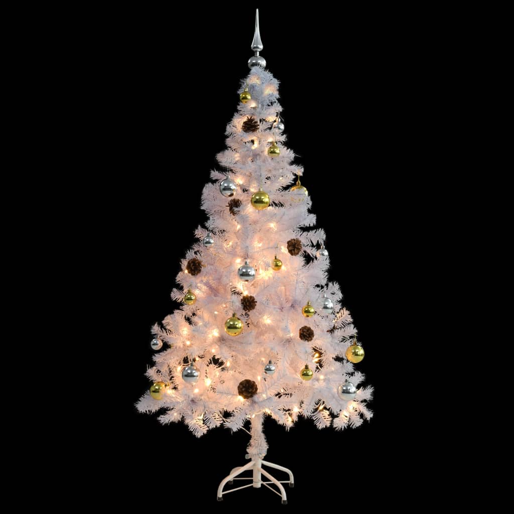 8720286017722_g_en_hd_3 vidaXL Artificial Pre-lit Christmas Tree with Baubles White 150 cm - Image 4