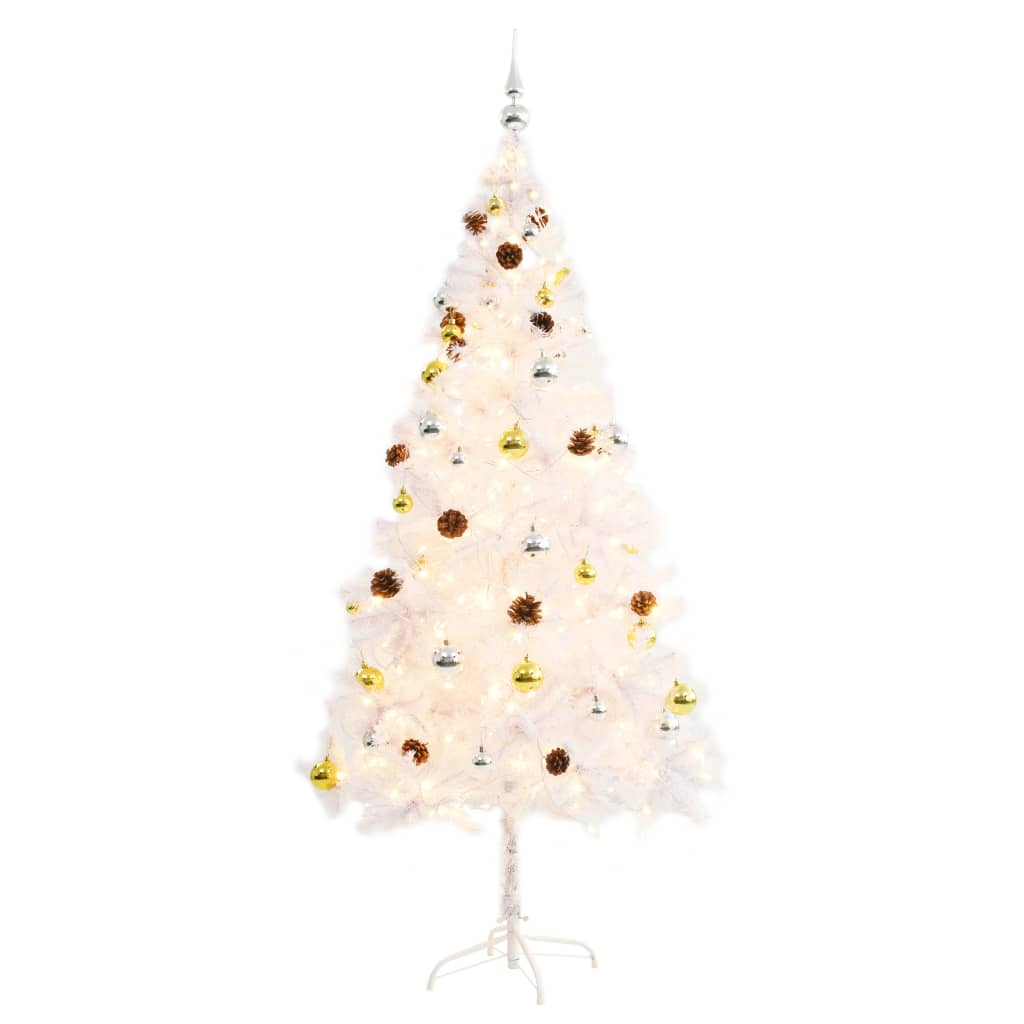 8720286017739_g_en_hd_1 vidaXL Artificial Pre-lit Christmas Tree with Baubles White 180 cm - Image 2