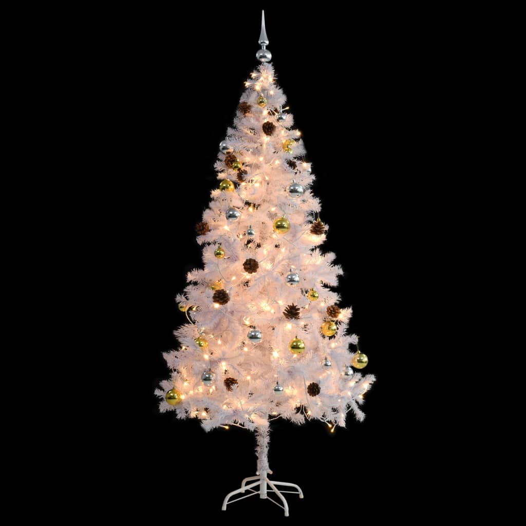 8720286017739_g_en_hd_3 vidaXL Artificial Pre-lit Christmas Tree with Baubles White 180 cm - Image 4