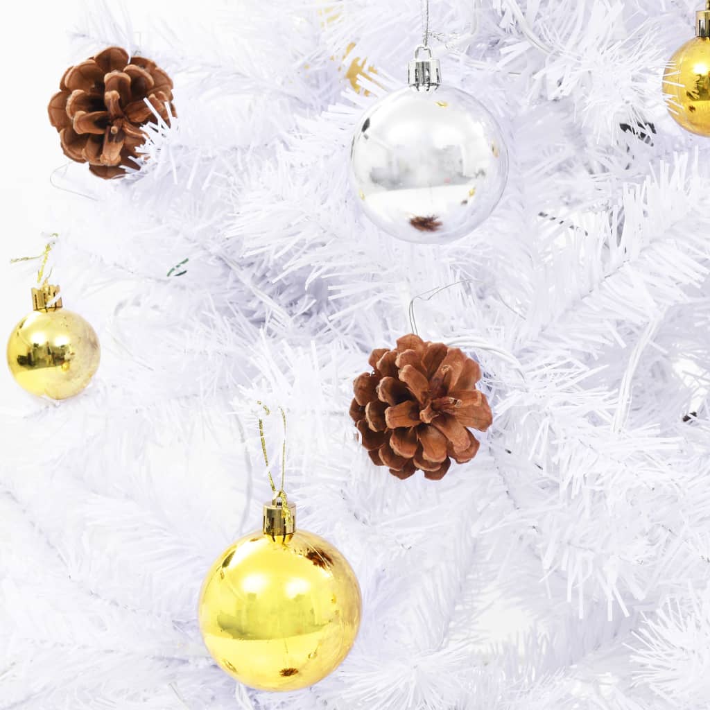 8720286017739_g_en_hd_6 vidaXL Artificial Pre-lit Christmas Tree with Baubles White 180 cm - Image 7
