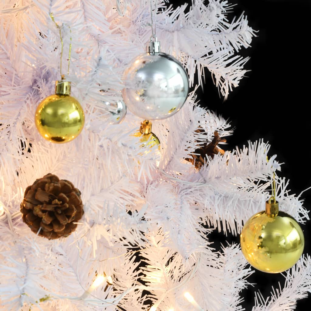 8720286017739_g_en_hd_7 vidaXL Artificial Pre-lit Christmas Tree with Baubles White 180 cm - Image 8