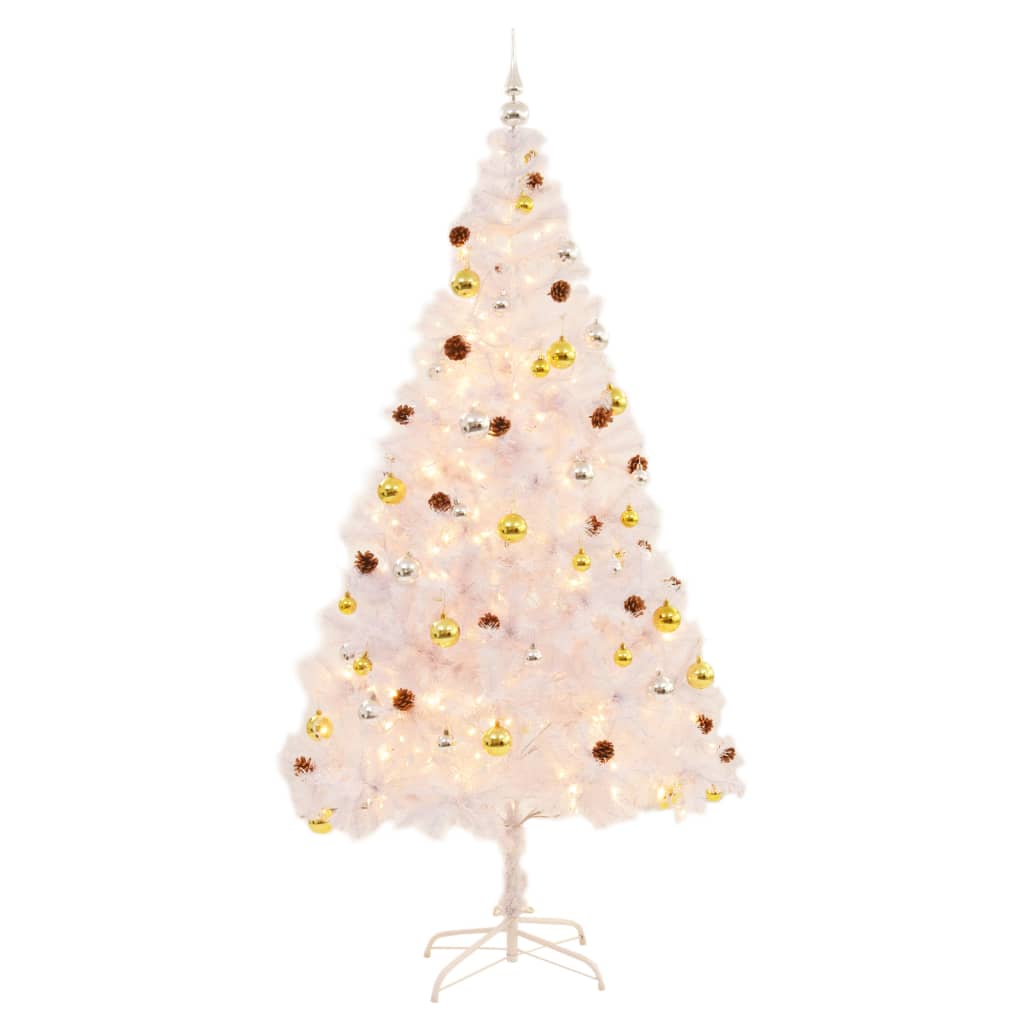 8720286017746_g_en_hd_1 vidaXL Artificial Pre-lit Christmas Tree with Baubles White 210 cm - Image 2