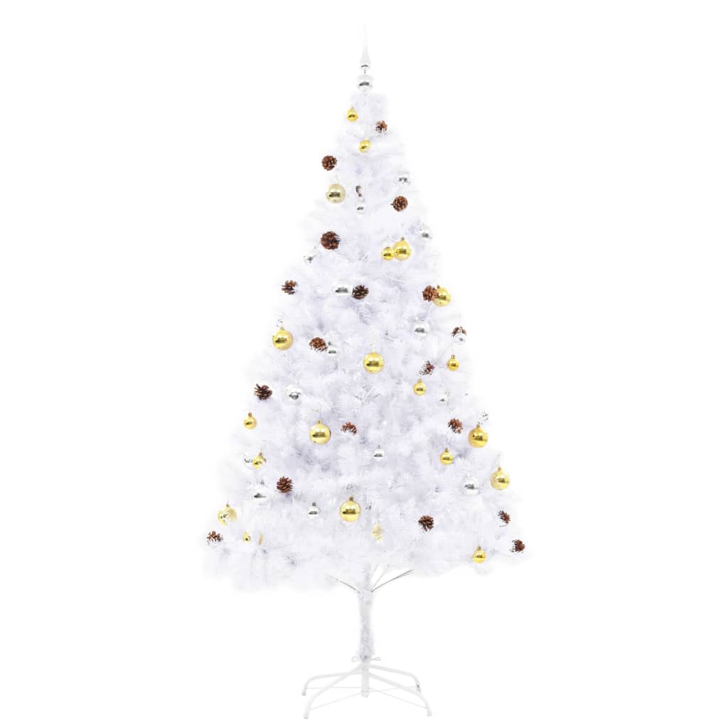8720286017746_g_en_hd_2 vidaXL Artificial Pre-lit Christmas Tree with Baubles White 210 cm - Image 3