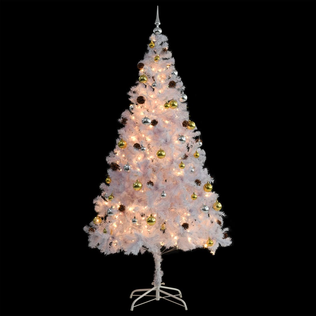 8720286017746_g_en_hd_3 vidaXL Artificial Pre-lit Christmas Tree with Baubles White 210 cm - Image 4