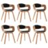 vidaXL Dining Chairs 6 pcs Bent Wood and Faux Leather - Image 2