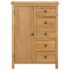 vidaXL Wardrobe 76x52x105 cm Solid Oak Wood - Image 4