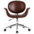 vidaXL Swivel Office Chair Brown Faux Leather - Image 3