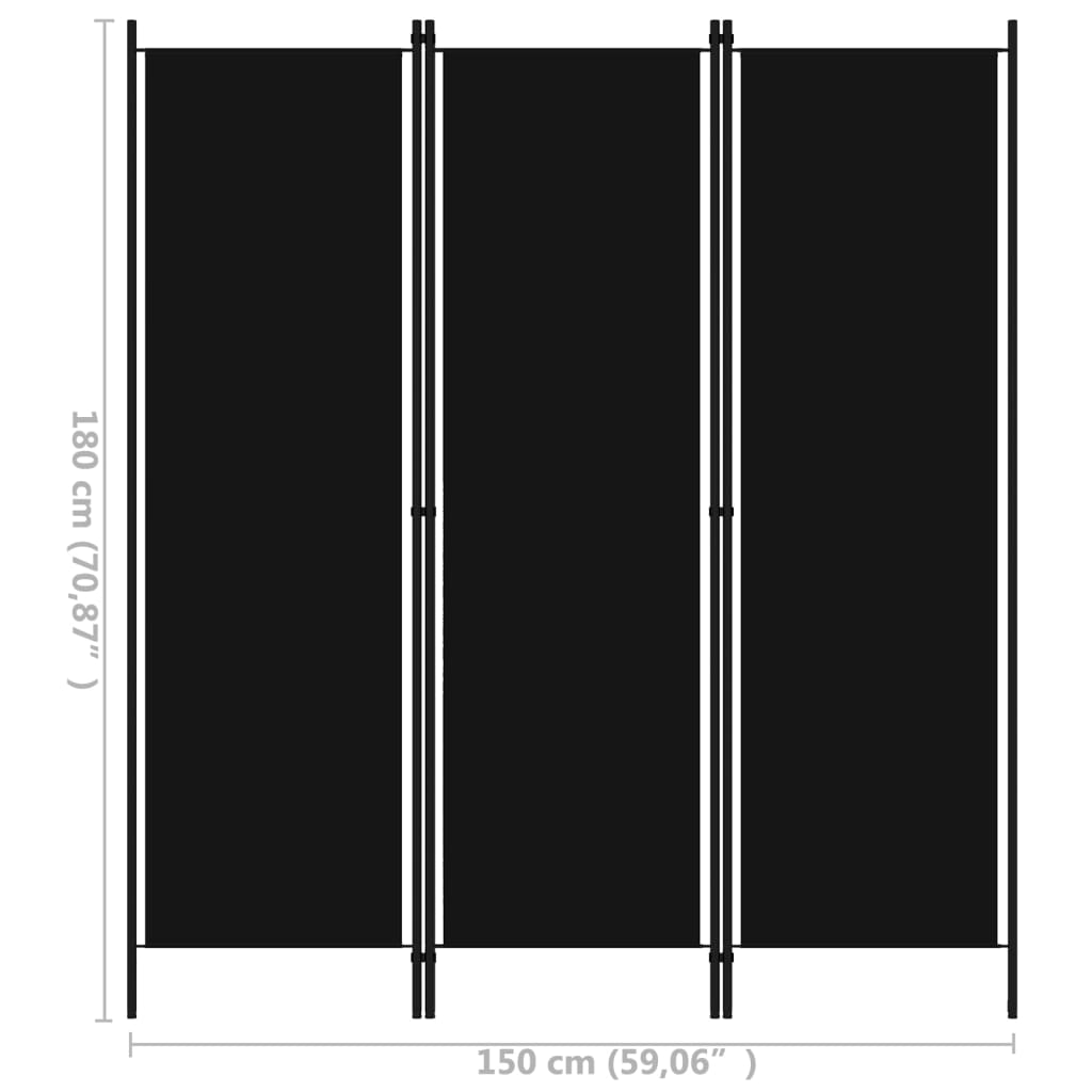 8720286022641_g_en_hd_5 vidaXL 3-Panel Room Divider Black 150x180 cm - Image 6