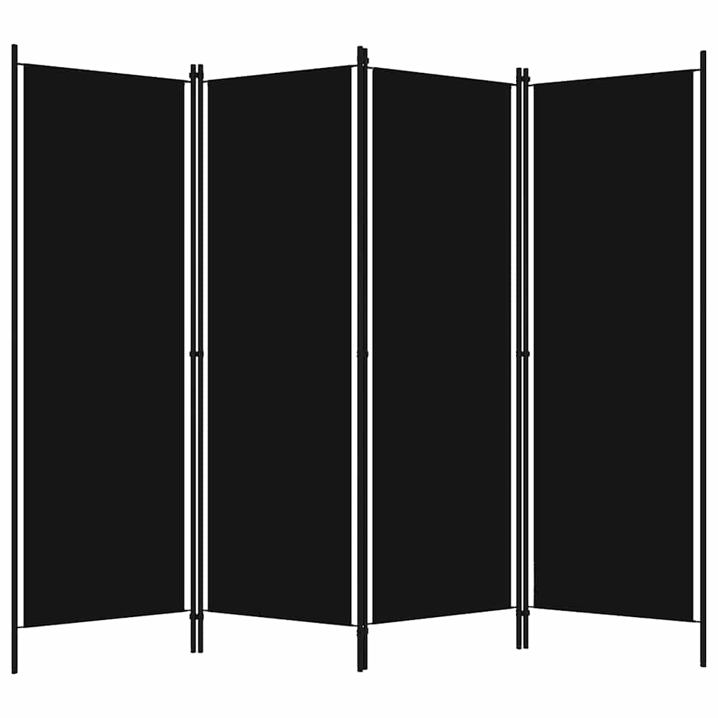 8720286022689_g_en_hd_1 vidaXL 4-Panel Room Divider Black 200x180 cm - Image 2