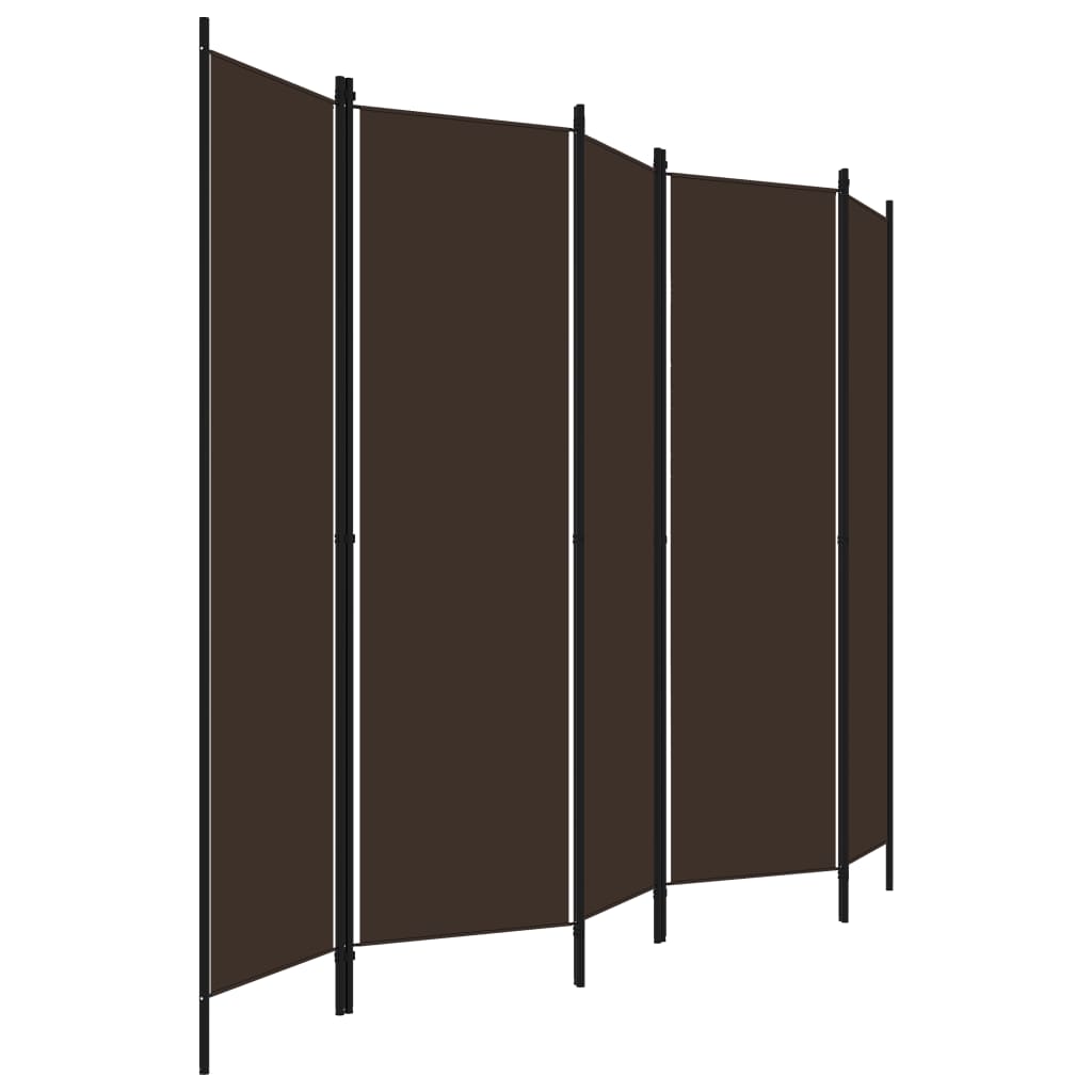 8720286022702_g_en_hd_2 vidaXL 5-Panel Room Divider Brown 250x180 cm - Image 3