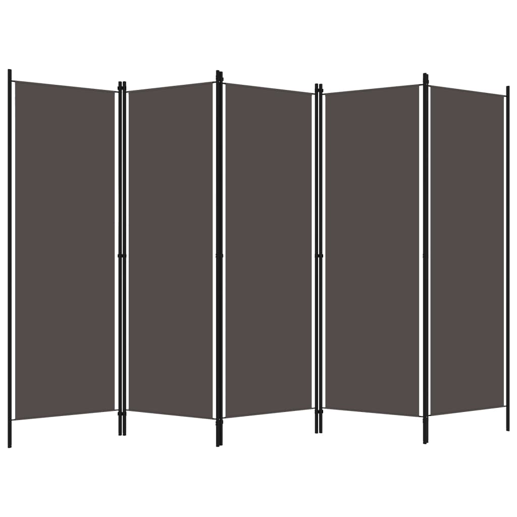 8720286022719_g_en_hd_1 vidaXL 5-Panel Room Divider Anthracite 250x180 cm - Image 2