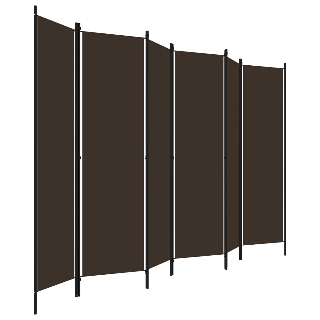 8720286022740_g_en_hd_2 vidaXL 6-Panel Room Divider Brown 300x180 cm - Image 3