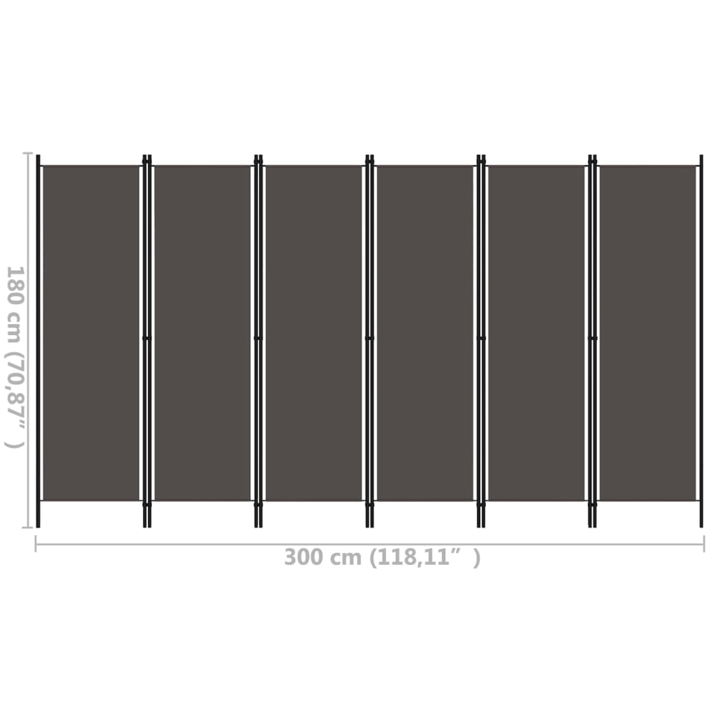 8720286022757_g_en_hd_5 vidaXL 6-Panel Room Divider Anthracite 300x180 cm - Image 6