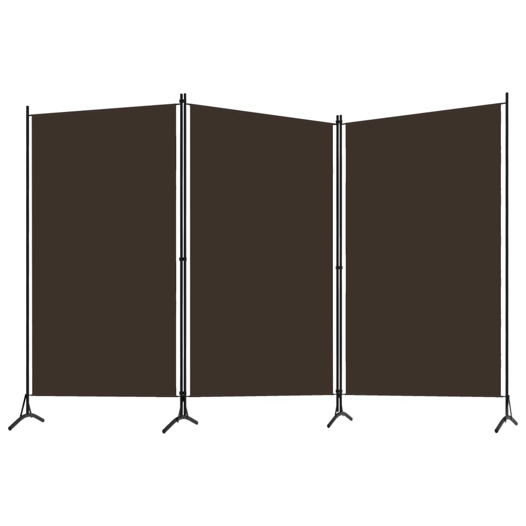 8720286022788_g_en_hd_1 vidaXL 3-Panel Room Divider Brown 260x180 cm Fabric - Image 2