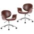 vidaXL Swivel Dining Chairs 2 pcs Brown Faux Leather - Image 2