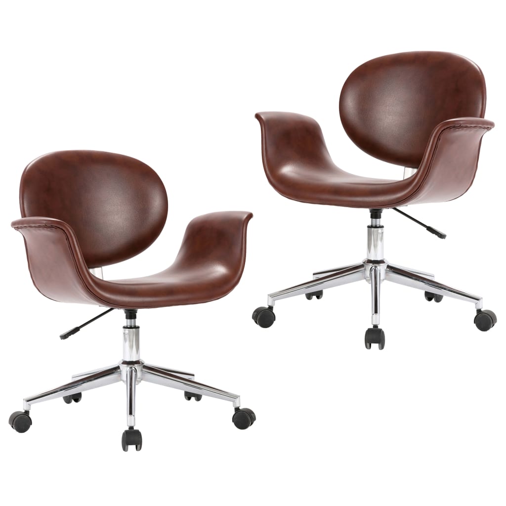 8720286023013_a_en_hd_1 vidaXL Swivel Dining Chairs 2 pcs Brown Faux Leather - Image 2