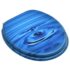vidaXL WC Toilet Seat with Lid MDF Blue Water Drop Design - Image 3