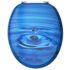 vidaXL WC Toilet Seat with Lid MDF Blue Water Drop Design - Image 5