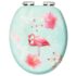 vidaXL WC Toilet Seat with Soft Close Lid MDF Flamingo Design - Image 5