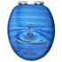 vidaXL WC Toilet Seat with Soft Close Lid MDF Blue Water Drop Design - Image 5