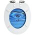vidaXL WC Toilet Seat with Soft Close Lid MDF Blue Water Drop Design - Image 6