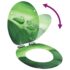 vidaXL WC Toilet Seat with Soft Close Lid MDF Green Water Drop Design - Image 2