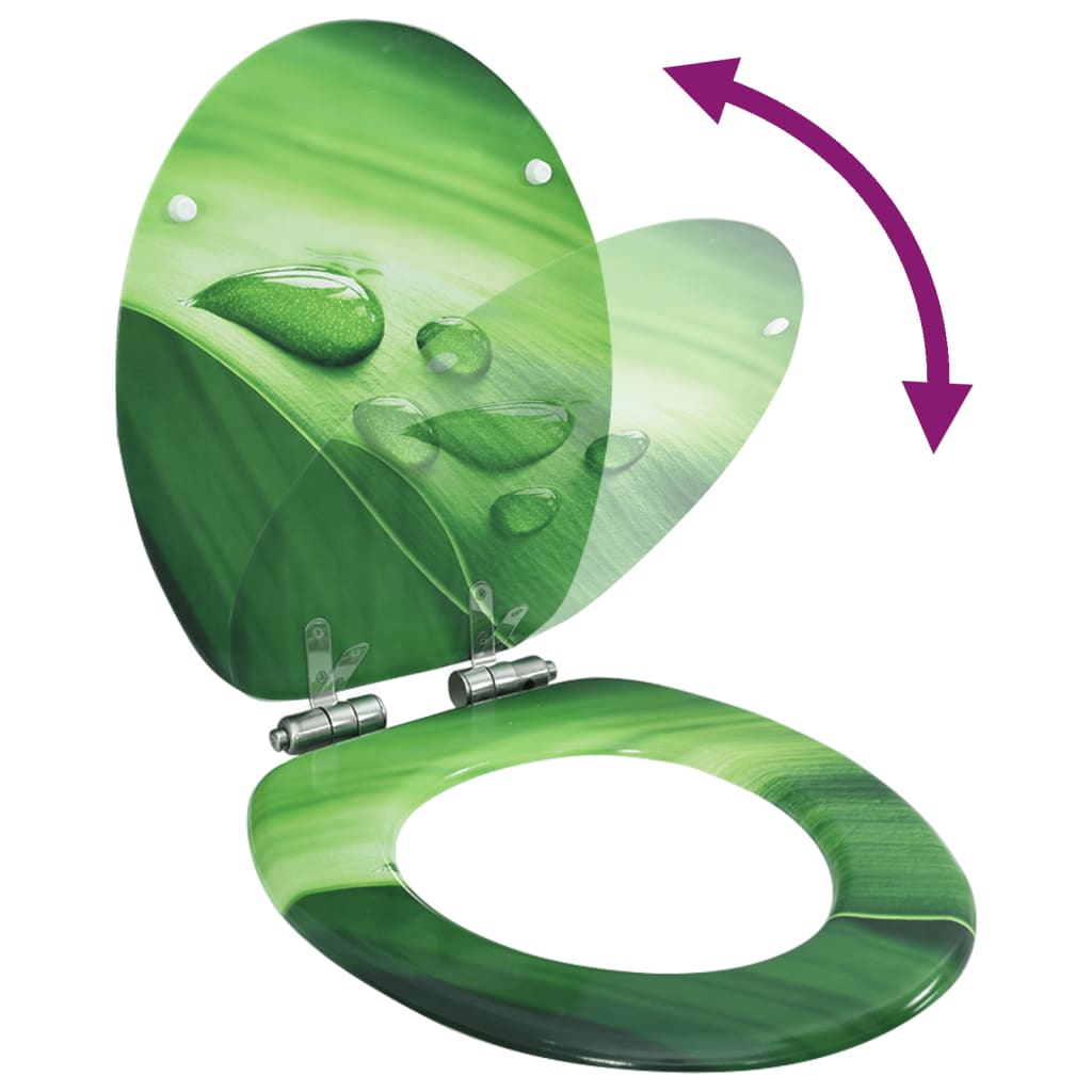8720286028605_g_en_hd_1 vidaXL WC Toilet Seat with Soft Close Lid MDF Green Water Drop Design - Image 2