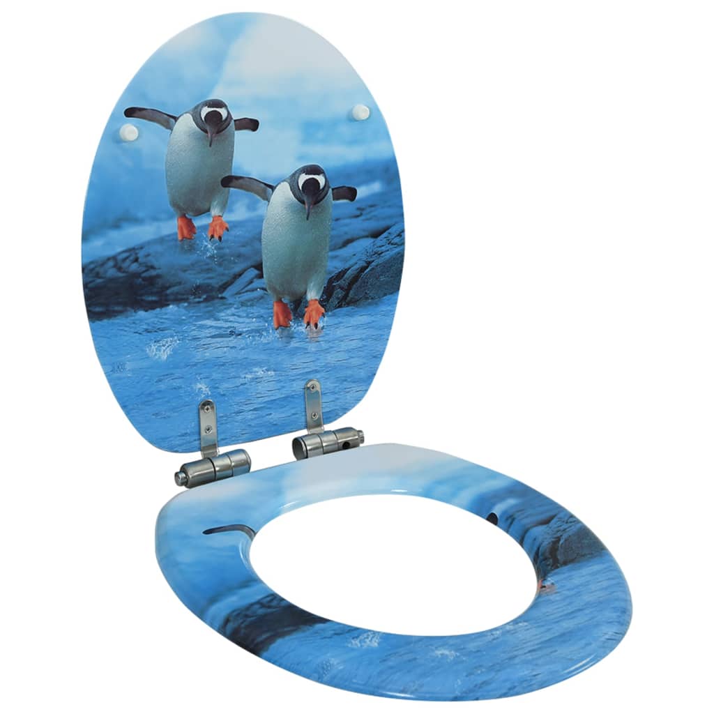 8720286028629_a_en_hd_1 vidaXL WC Toilet Seat with Soft Close Lid MDF Penguin Design - Image 1