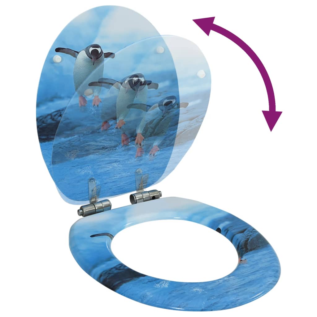 8720286028629_g_en_hd_1 vidaXL WC Toilet Seat with Soft Close Lid MDF Penguin Design - Image 2