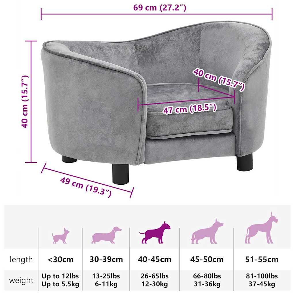 8720286034033_g_en_hd_7 vidaXL Dog Sofa Grey 69x49x40 cm Plush - Image 9