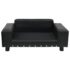 vidaXL Dog Sofa Black 81x43x31 cm Plush and Faux Leather - Image 2