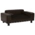 vidaXL Dog Sofa Brown 81x43x31 cm Plush and Faux Leather