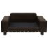 vidaXL Dog Sofa Brown 81x43x31 cm Plush and Faux Leather - Image 3