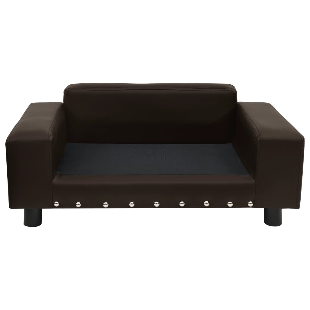 8720286034170_g_en_hd_2 vidaXL Dog Sofa Brown 81x43x31 cm Plush and Faux Leather - Image 3