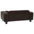 vidaXL Dog Sofa Brown 81x43x31 cm Plush and Faux Leather - Image 4