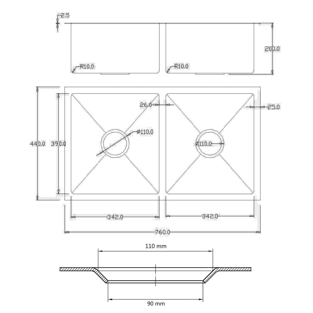8720286034361_g_en_hd_6 vidaXL Handmade Kitchen Sink with Overflow Hole Stainless Steel - Image 8