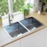 vidaXL Handmade Kitchen Sink with Overflow Hole Stainless Steel