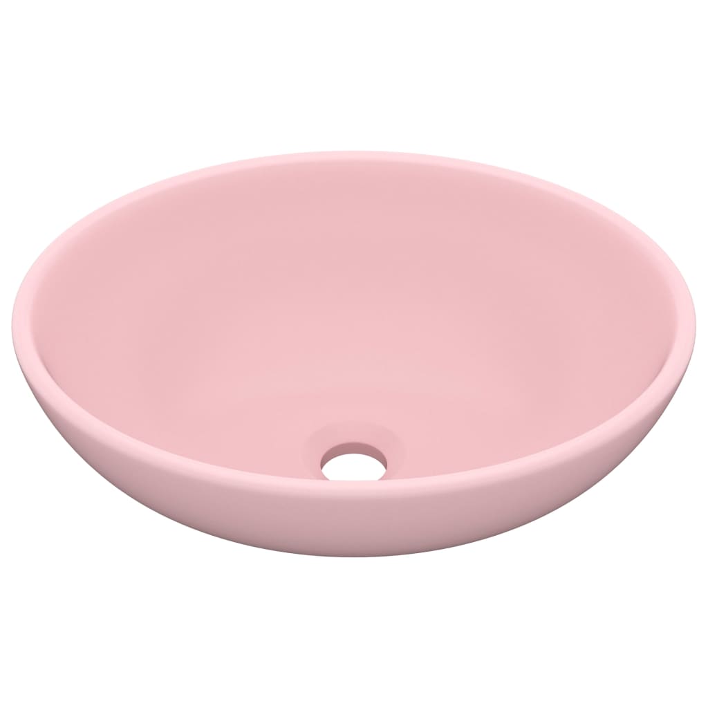 8720286036273_a_en_hd_1 vidaXL Luxury Basin Oval-shaped Matt Pink 40x33 cm Ceramic - Image 2