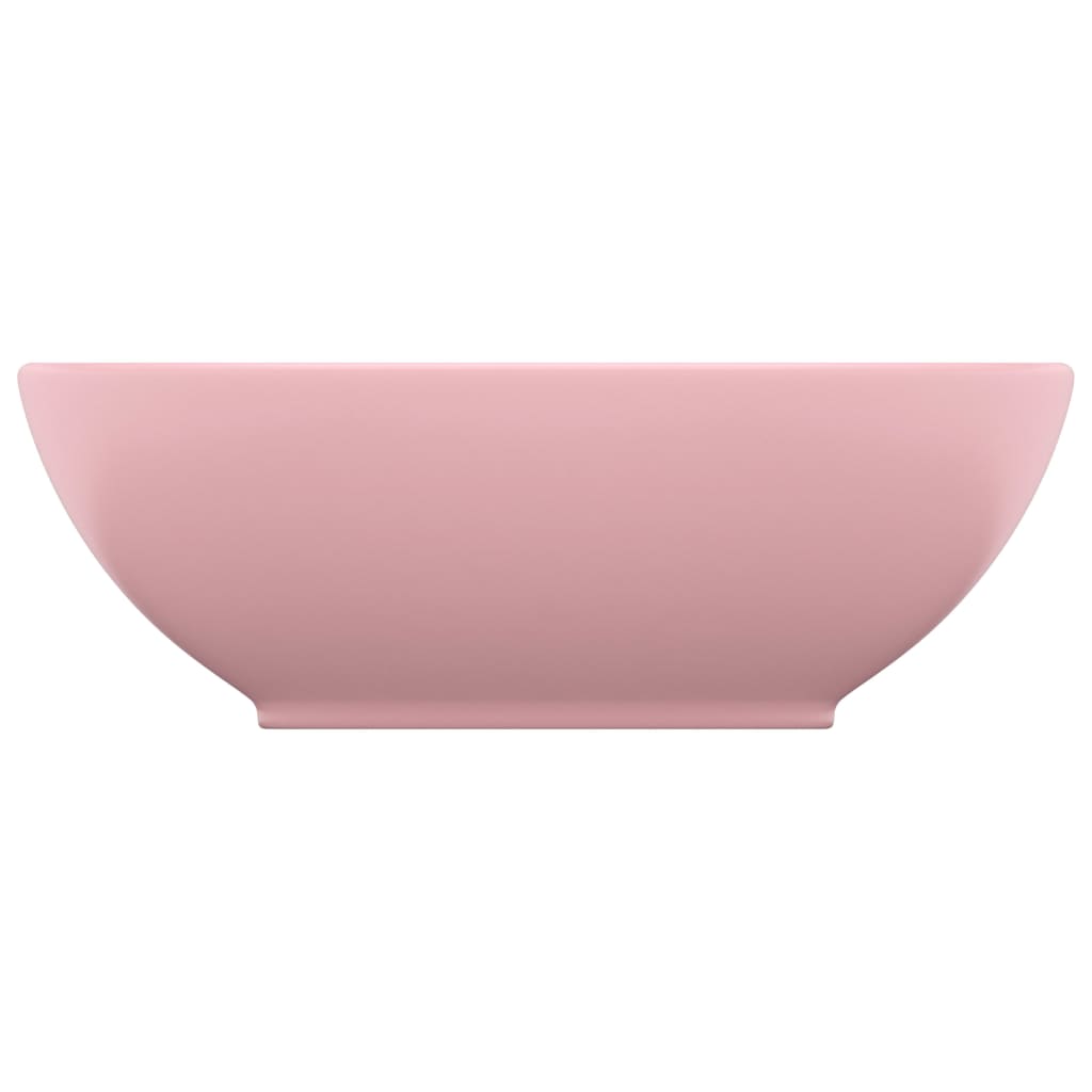 8720286036273_g_en_hd_1 vidaXL Luxury Basin Oval-shaped Matt Pink 40x33 cm Ceramic - Image 3
