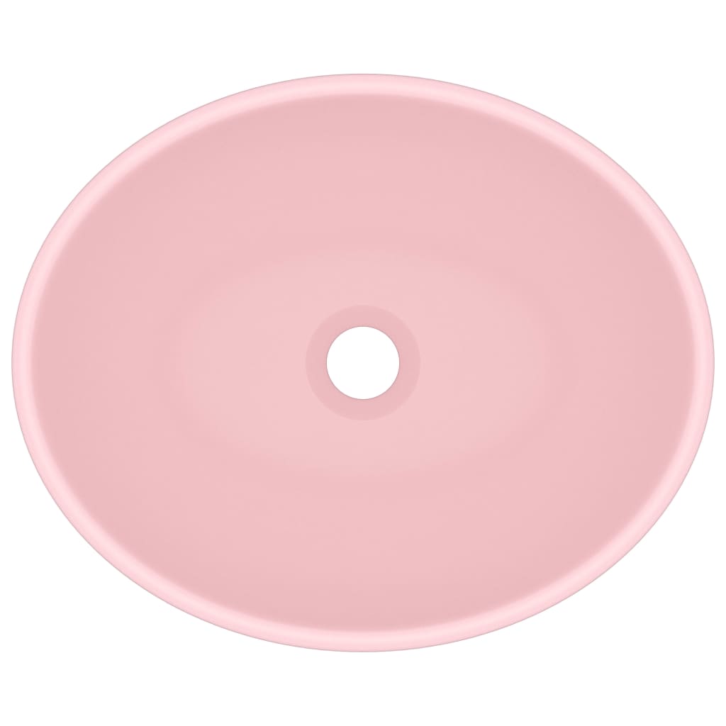 8720286036273_g_en_hd_2 vidaXL Luxury Basin Oval-shaped Matt Pink 40x33 cm Ceramic - Image 4