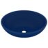 vidaXL Luxury Basin Oval-shaped Matt Dark Blue 40x33 cm Ceramic - Image 2