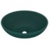vidaXL Luxury Basin Oval-shaped Matt Dark Green 40x33 cm Ceramic - Image 2