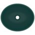 vidaXL Luxury Basin Oval-shaped Matt Dark Green 40x33 cm Ceramic - Image 4