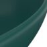 vidaXL Luxury Basin Oval-shaped Matt Dark Green 40x33 cm Ceramic - Image 5