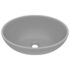 vidaXL Luxury Basin Oval-shaped Matt Light Grey 40x33 cm Ceramic - Image 2