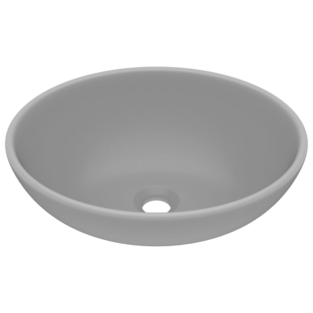 8720286036327_a_en_hd_1 vidaXL Luxury Basin Oval-shaped Matt Light Grey 40x33 cm Ceramic - Image 2