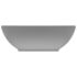 vidaXL Luxury Basin Oval-shaped Matt Light Grey 40x33 cm Ceramic - Image 3