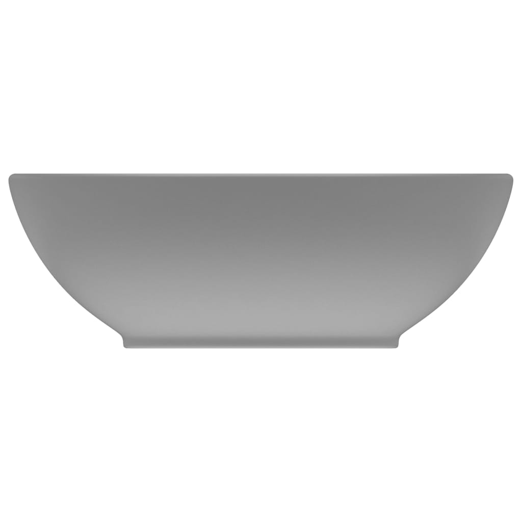 8720286036327_g_en_hd_1 vidaXL Luxury Basin Oval-shaped Matt Light Grey 40x33 cm Ceramic - Image 3
