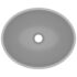 vidaXL Luxury Basin Oval-shaped Matt Light Grey 40x33 cm Ceramic - Image 4